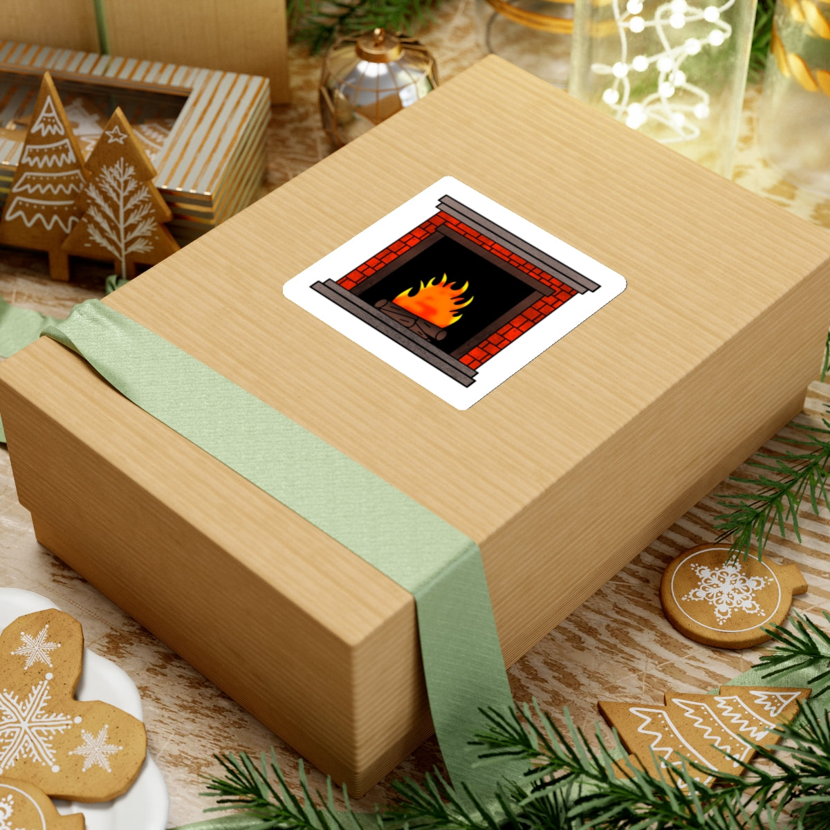 Christmas Fireplace Stickers