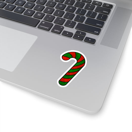 Green And Red Christmas Candy Cane Sticker