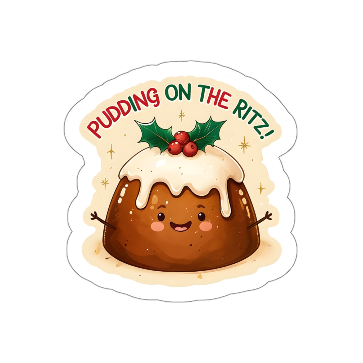 Pudding On The Ritz  Christmas Sticker