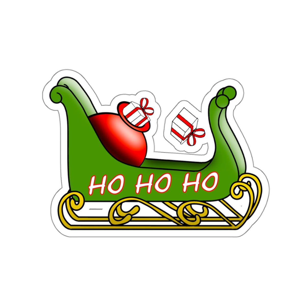 Santa Sleigh Christmas Cut Stickers