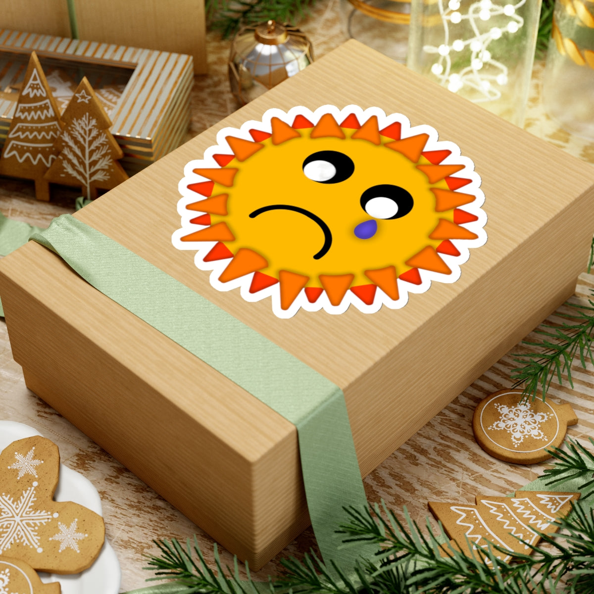 Sad Sun Sticker