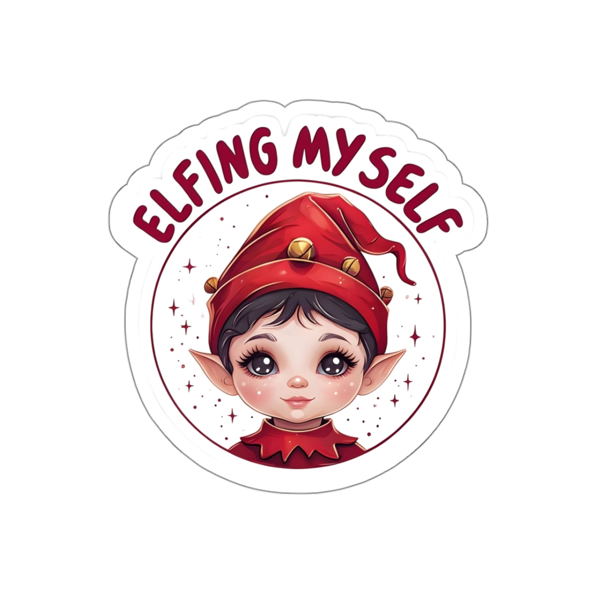 Elfing Myself Christmas Sticker