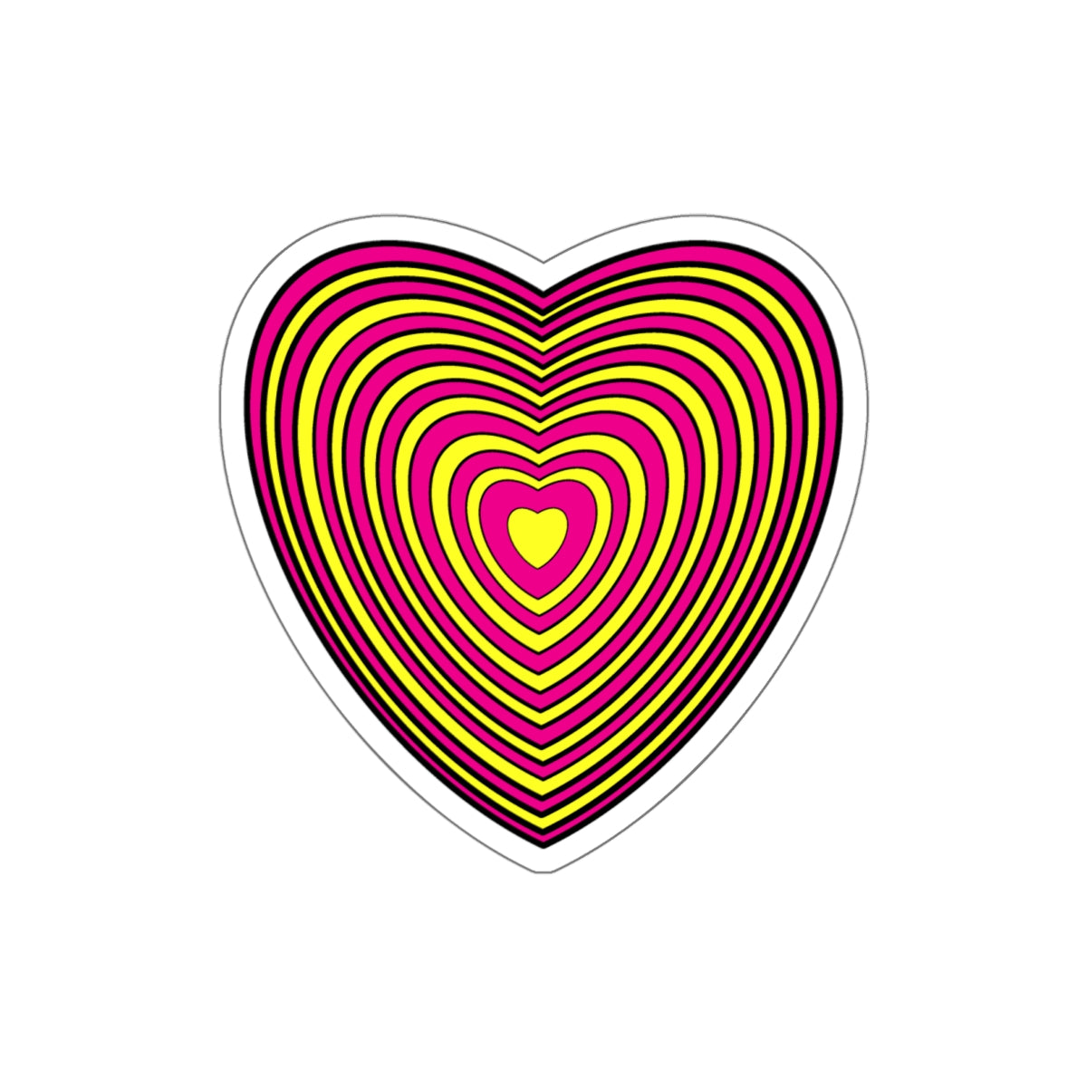 Pink Yellow Heart Sticker