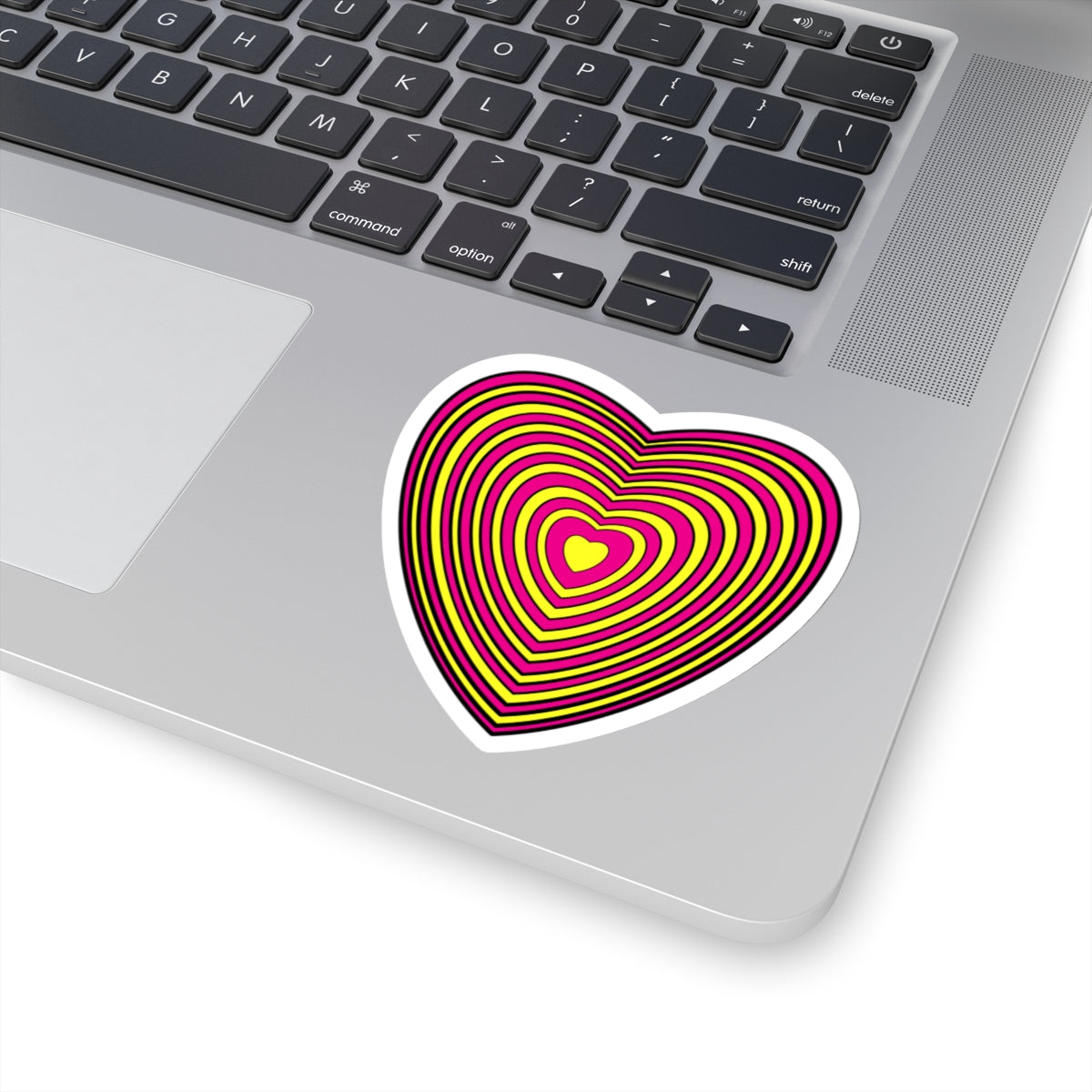 Pink Yellow Heart Sticker