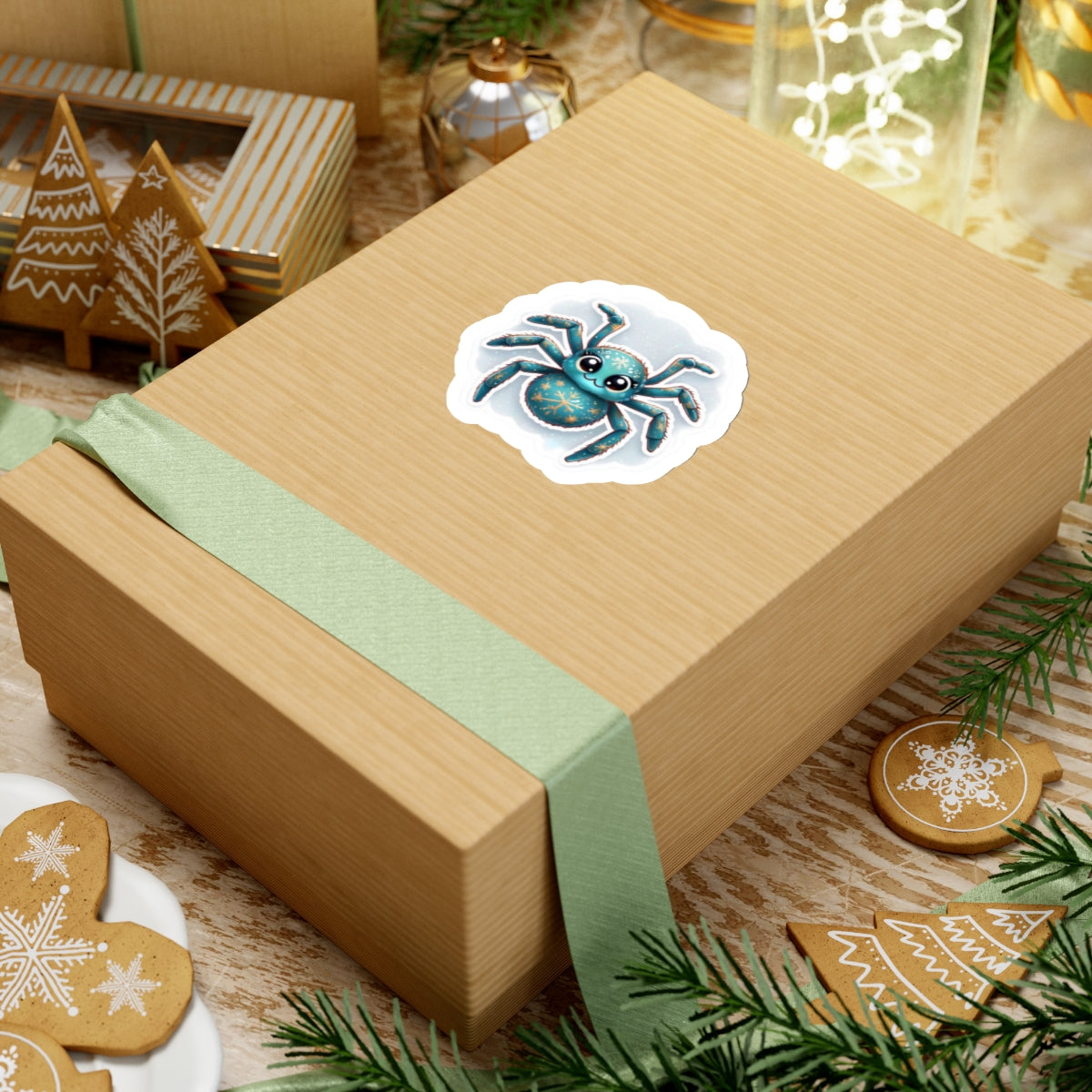 Christmas Black Widow Spider Sticker