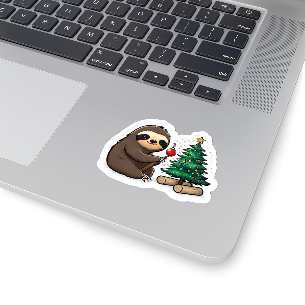 Sloth Decorating Christmas Tree Sticker