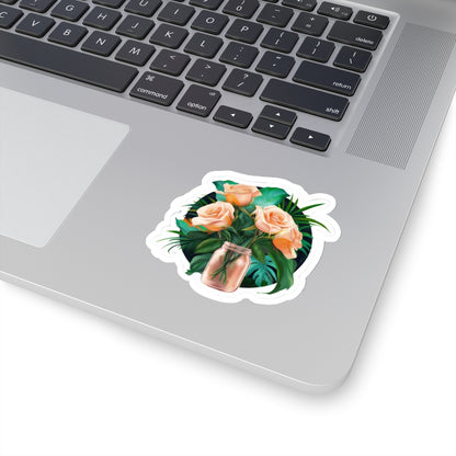 Peach Roses Sticker