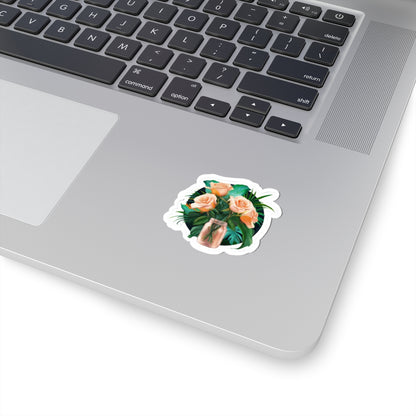 Peach Roses Sticker