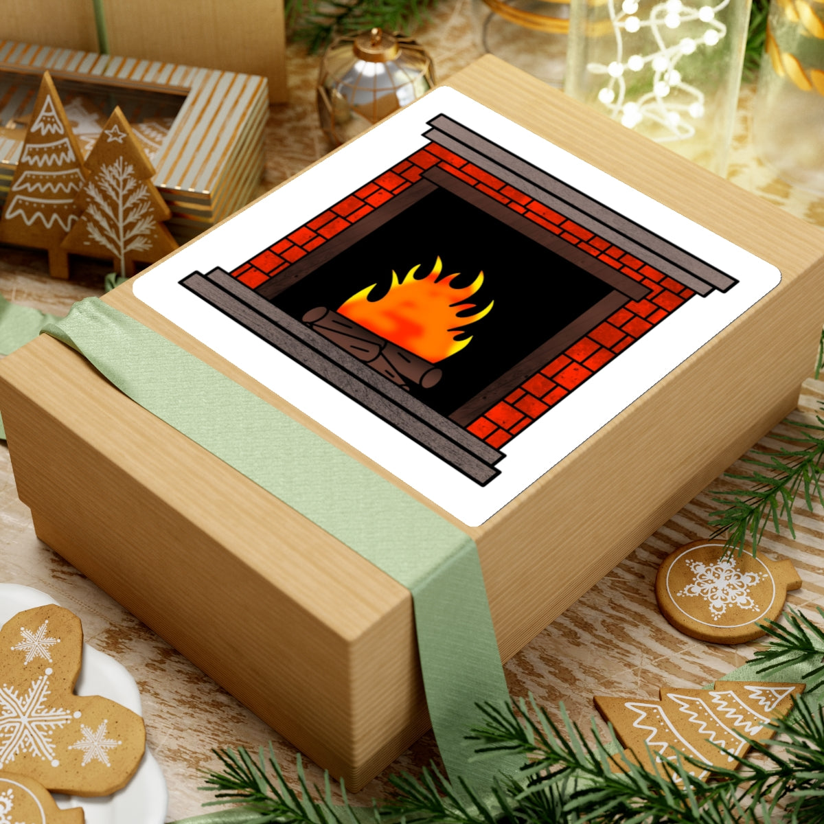 Christmas Fireplace Stickers