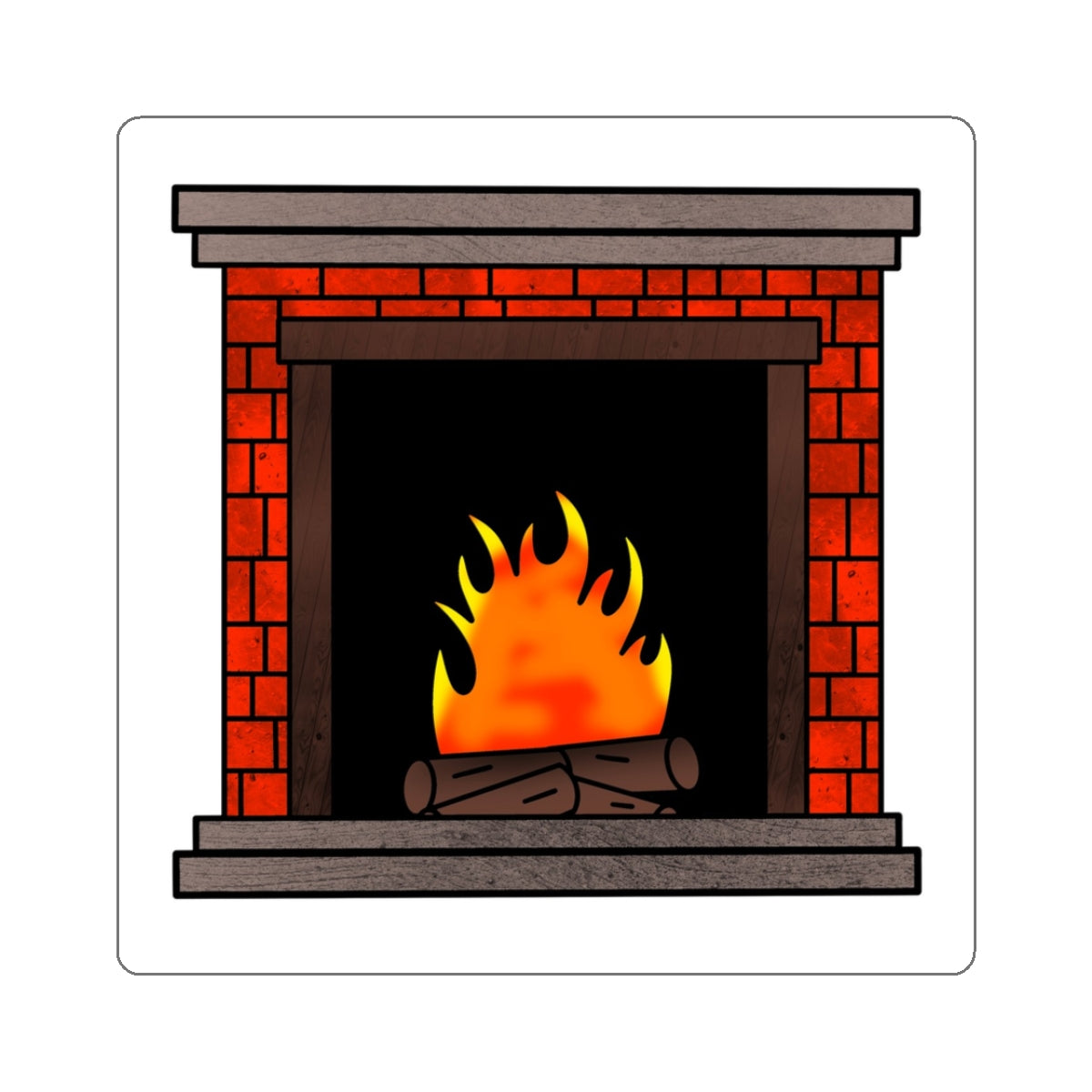 Christmas Fireplace Stickers