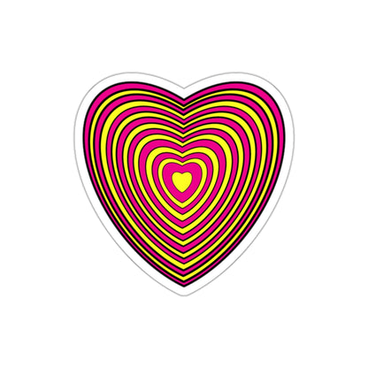 Pink Yellow Heart Sticker