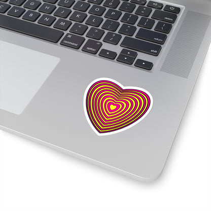 Pink Yellow Heart Sticker