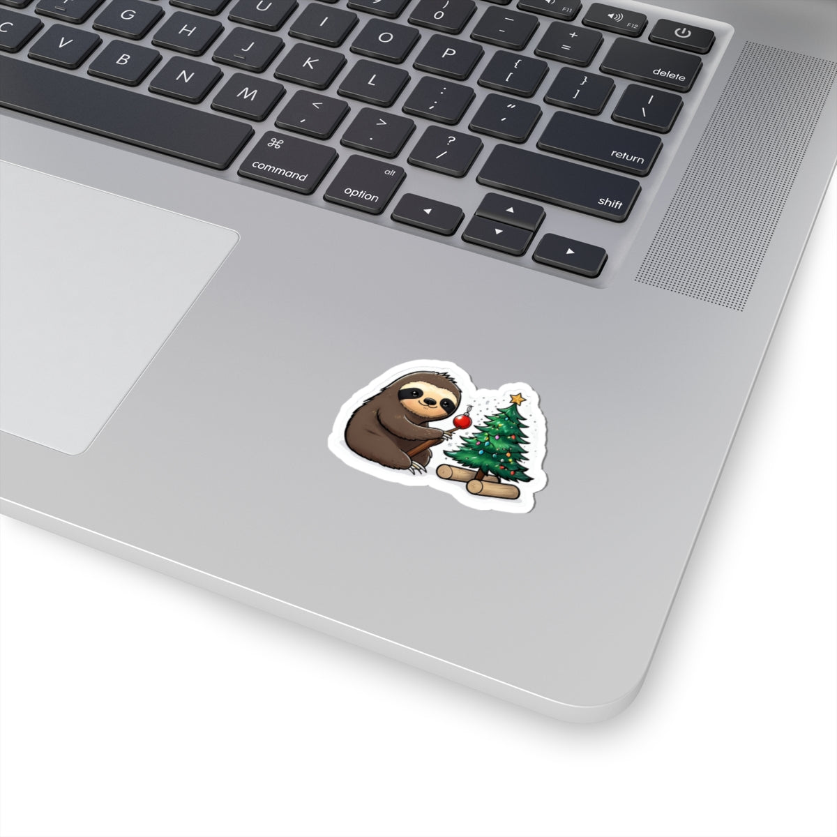 Sloth Decorating Christmas Tree Sticker