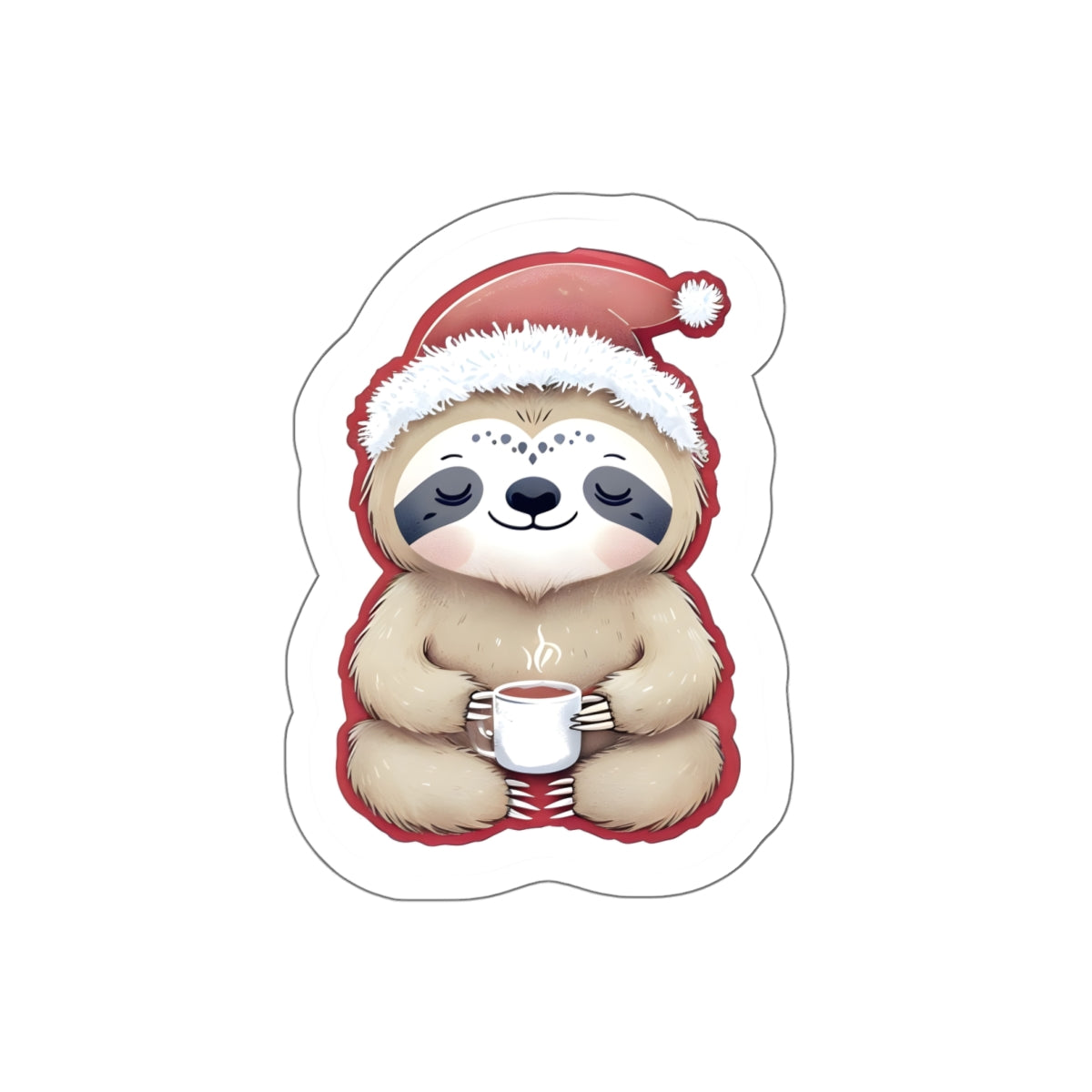 Meditating Sloth Christmas Sticker