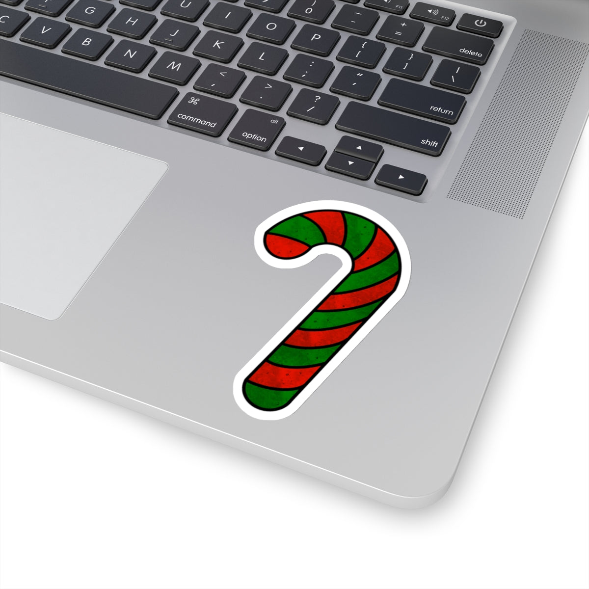 Green And Red Christmas Candy Cane Sticker