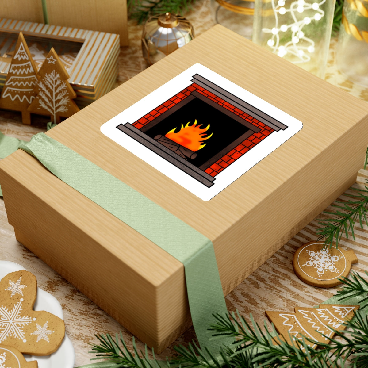 Christmas Fireplace Stickers