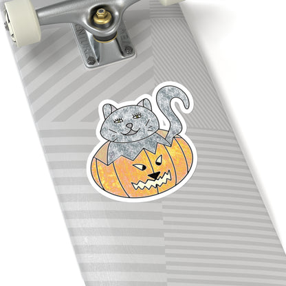 Kitty Pumpkin Sticker